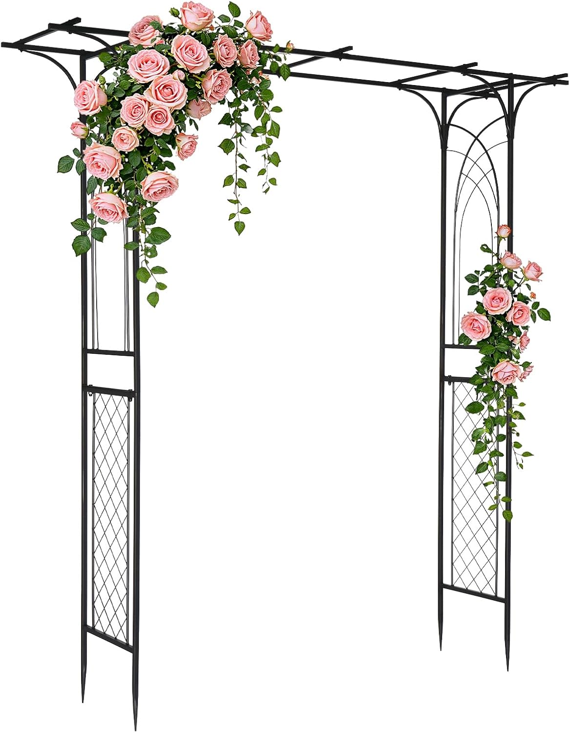 Garden Arbor, Arch for Wedding Ceremony Party, Christmas Garden Decor Steel Garden Trellis for Plant Climbing, Pergola for Garden, Backyard, Lawn (Arch Top, Bronze)