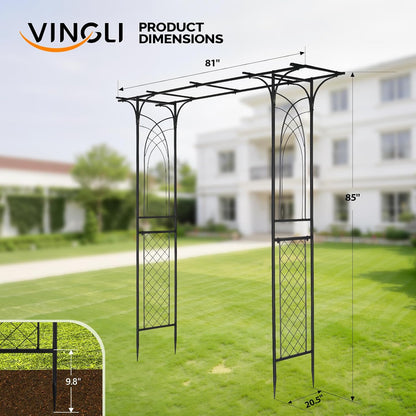 Garden Arbor, Arch for Wedding Ceremony Party, Christmas Garden Decor Steel Garden Trellis for Plant Climbing, Pergola for Garden, Backyard, Lawn (Arch Top, Bronze)
