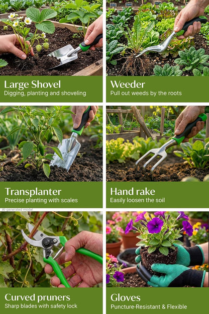 Bonsai Tools Set, 20-Piece Bonsai Tools Set with Waterproof Repotting Mat, Pruning Shears, Scissors & Training Wire - Indoor Gardening Starter Gifts for Women, Men & Beginners