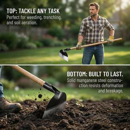 Garden Hoe Head - Heavy Duty Agriculture Farming Head, Round Eye Hoes, Manganese Steel Garden Tool for Weeding Soil Loosening and Agricultural Use Without Handle