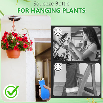Squeeze Bottle for Hanging Plant, 19" Spout Water Can, Blue, 8 oz, 1 Pack