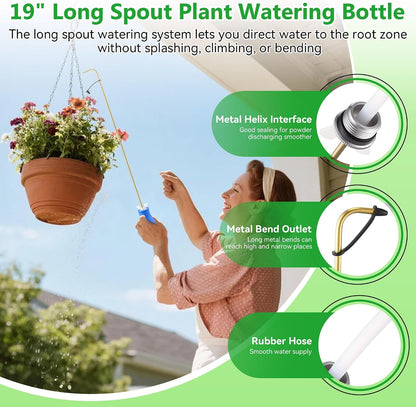 Squeeze Bottle for Hanging Plant, 19" Spout Water Can, Blue, 8 oz, 1 Pack
