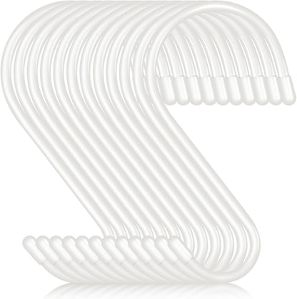 DINGEE 12 Pack 6 Inch Large S Hooks, Heavy Duty Vinyl Coated Non-Slip Metal Black Hooks for Hanging, Closet Kitchen Bathroom Garden Hooks for Pots Pans Clothes Plants Jeans Towels