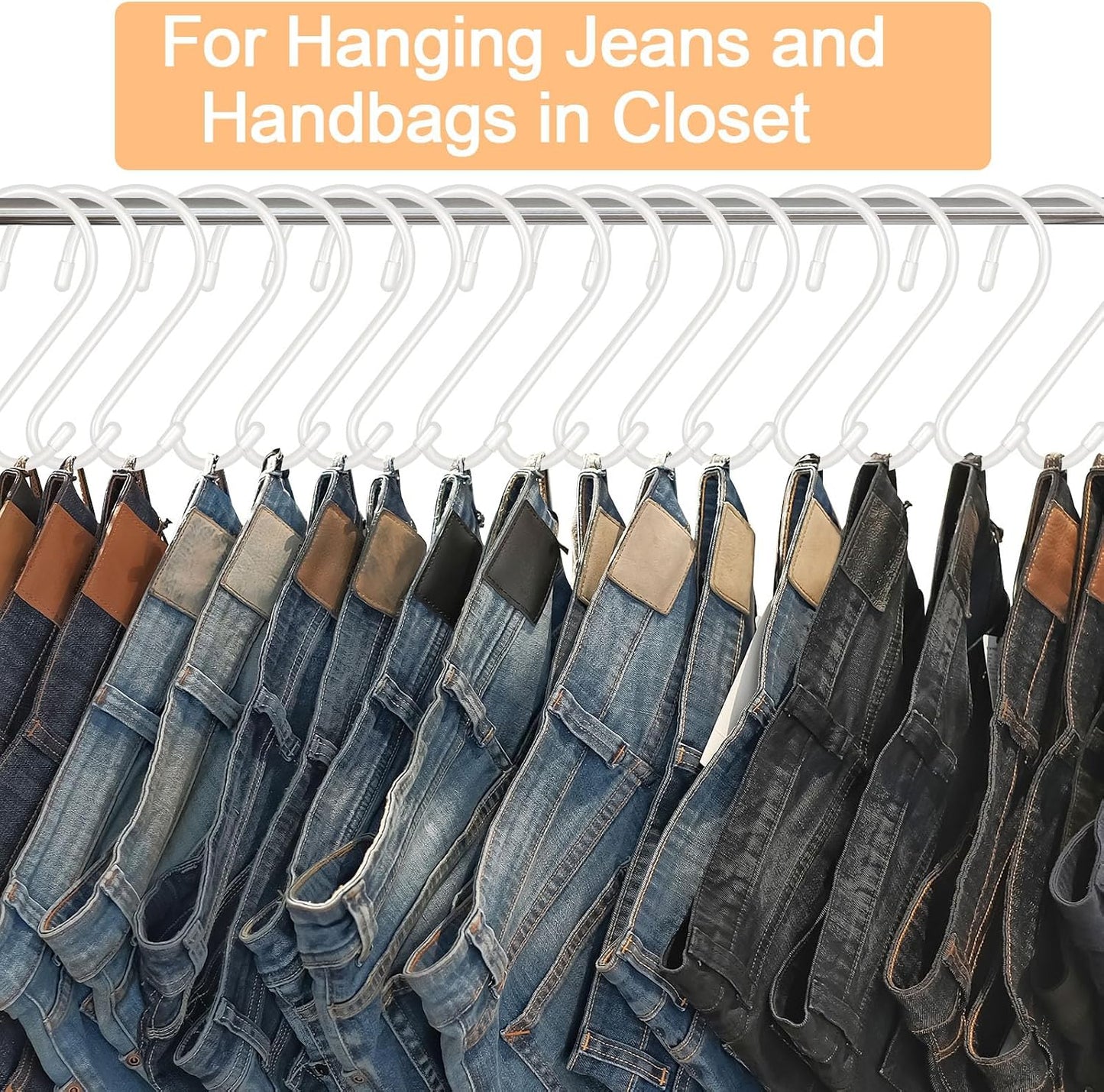 DINGEE 12 Pack 6 Inch Large S Hooks, Heavy Duty Vinyl Coated Non-Slip Metal Black Hooks for Hanging, Closet Kitchen Bathroom Garden Hooks for Pots Pans Clothes Plants Jeans Towels