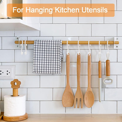 DINGEE 12 Pack 6 Inch Large S Hooks, Heavy Duty Vinyl Coated Non-Slip Metal Black Hooks for Hanging, Closet Kitchen Bathroom Garden Hooks for Pots Pans Clothes Plants Jeans Towels