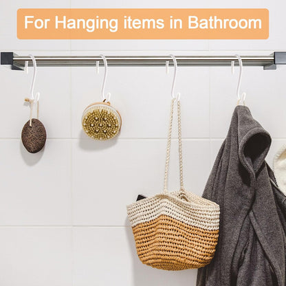 DINGEE 12 Pack 6 Inch Large S Hooks, Heavy Duty Vinyl Coated Non-Slip Metal Black Hooks for Hanging, Closet Kitchen Bathroom Garden Hooks for Pots Pans Clothes Plants Jeans Towels
