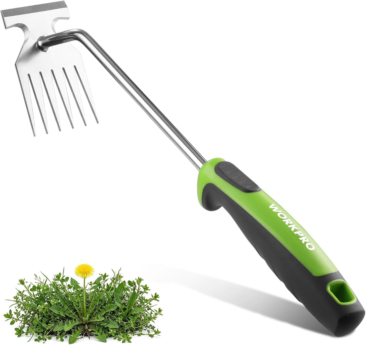 15-Inch 6-Tine Weed Puller Tool for Deep Root Removal