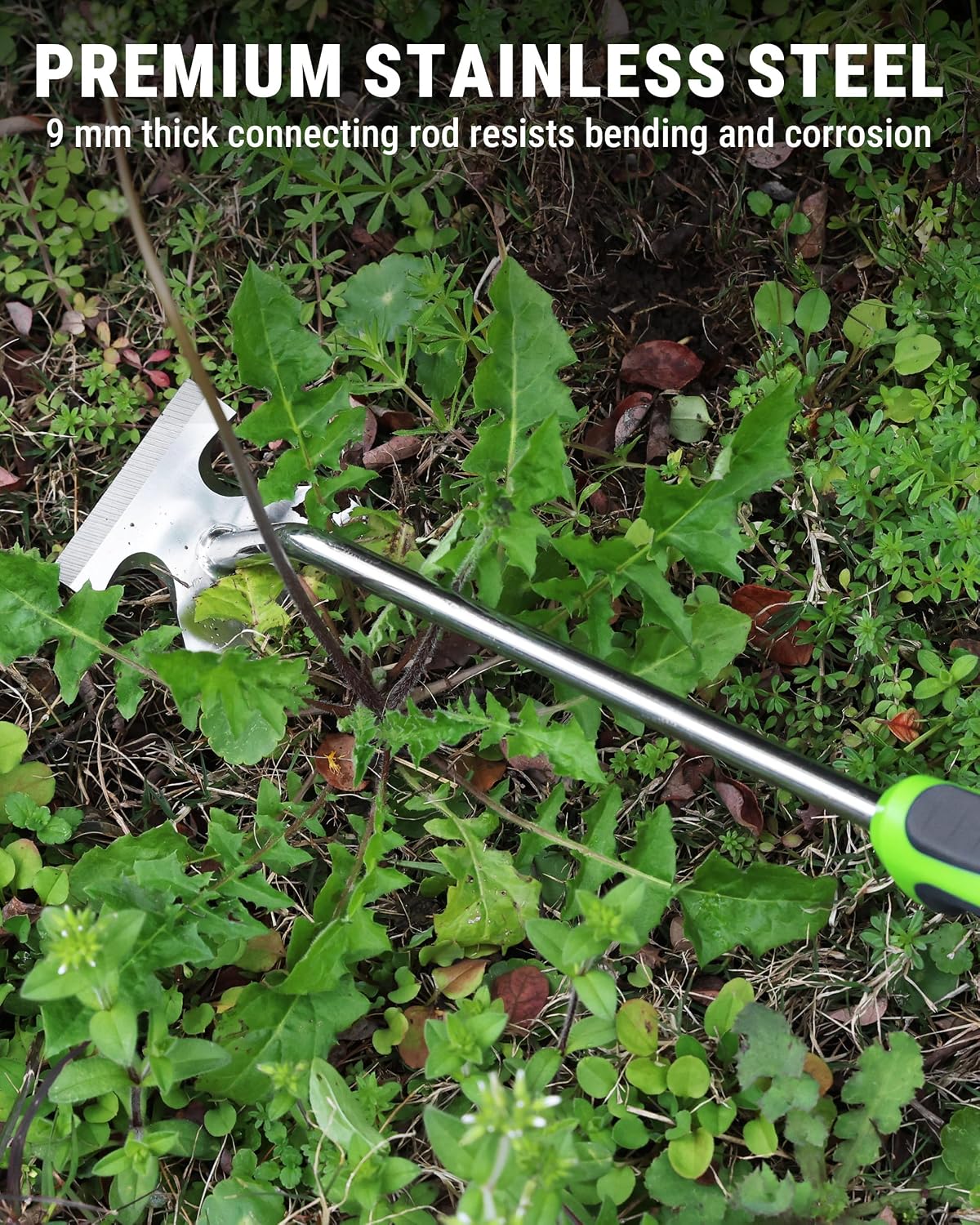 15-Inch 6-Tine Weed Puller Tool for Deep Root Removal