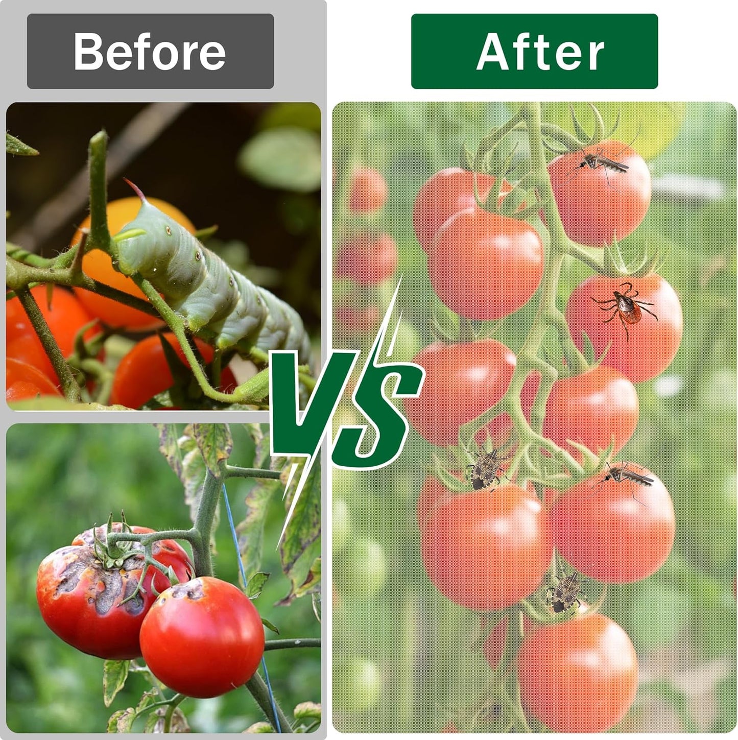 2PCS Garden Netting Plant Cover for Round Tomato Cage 59"x17"