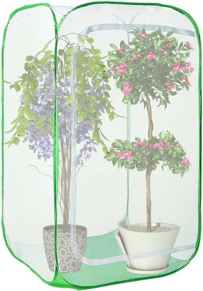 Pop Up Garden Mesh Plant Cover 2Pcs Outdoor Plant Protector Mesh Plant Enclosure Raised Bed Garden Bird and Pest Protection Guard for Fruits Vegetables Seedlings and Herbs