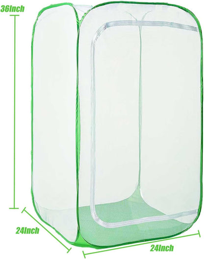 Pop Up Garden Mesh Plant Cover 2Pcs Outdoor Plant Protector Mesh Plant Enclosure Raised Bed Garden Bird and Pest Protection Guard for Fruits Vegetables Seedlings and Herbs