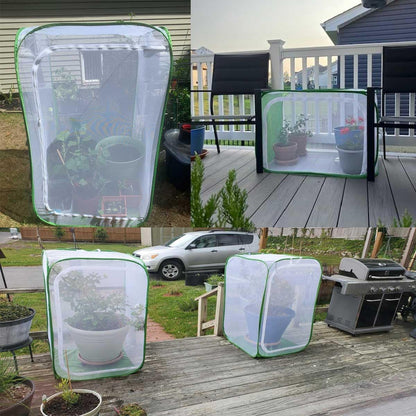 Pop Up Garden Mesh Plant Cover 2Pcs Outdoor Plant Protector Mesh Plant Enclosure Raised Bed Garden Bird and Pest Protection Guard for Fruits Vegetables Seedlings and Herbs