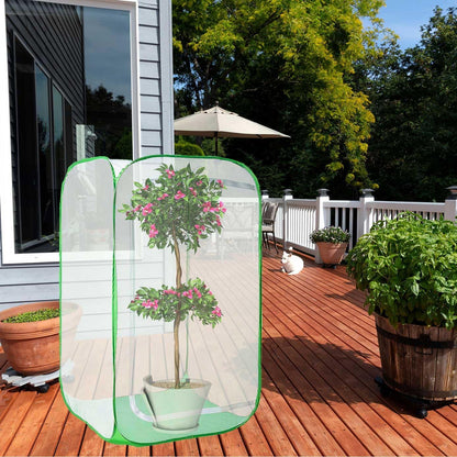 Pop Up Garden Mesh Plant Cover 2Pcs Outdoor Plant Protector Mesh Plant Enclosure Raised Bed Garden Bird and Pest Protection Guard for Fruits Vegetables Seedlings and Herbs
