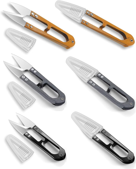 6 Pack Thread Snips with Hard Covers - 4.3" Small Sewing Scissors
