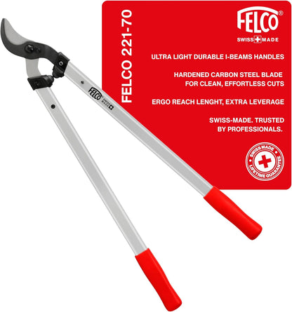F221-70 Swiss Made Loppers for Gardening – 28" Lightweight Precision Loppers for Tree Trimming | Tree Branch Cutters | Tree Trimmer Tool with Curved Bypass Blade | I-Beam Handles | Orchard Reach
