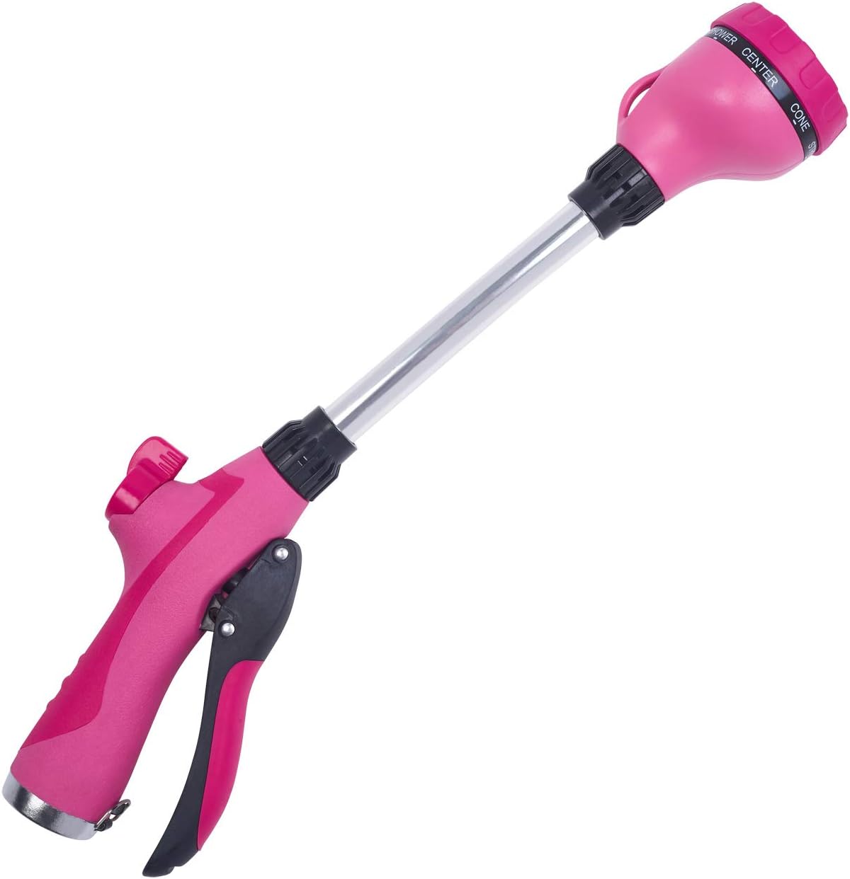 65103-AMZ 8-Pattern 15" Watering Wand and QuickConnect Product Adapter Amazon Bundle, Raspberry Red