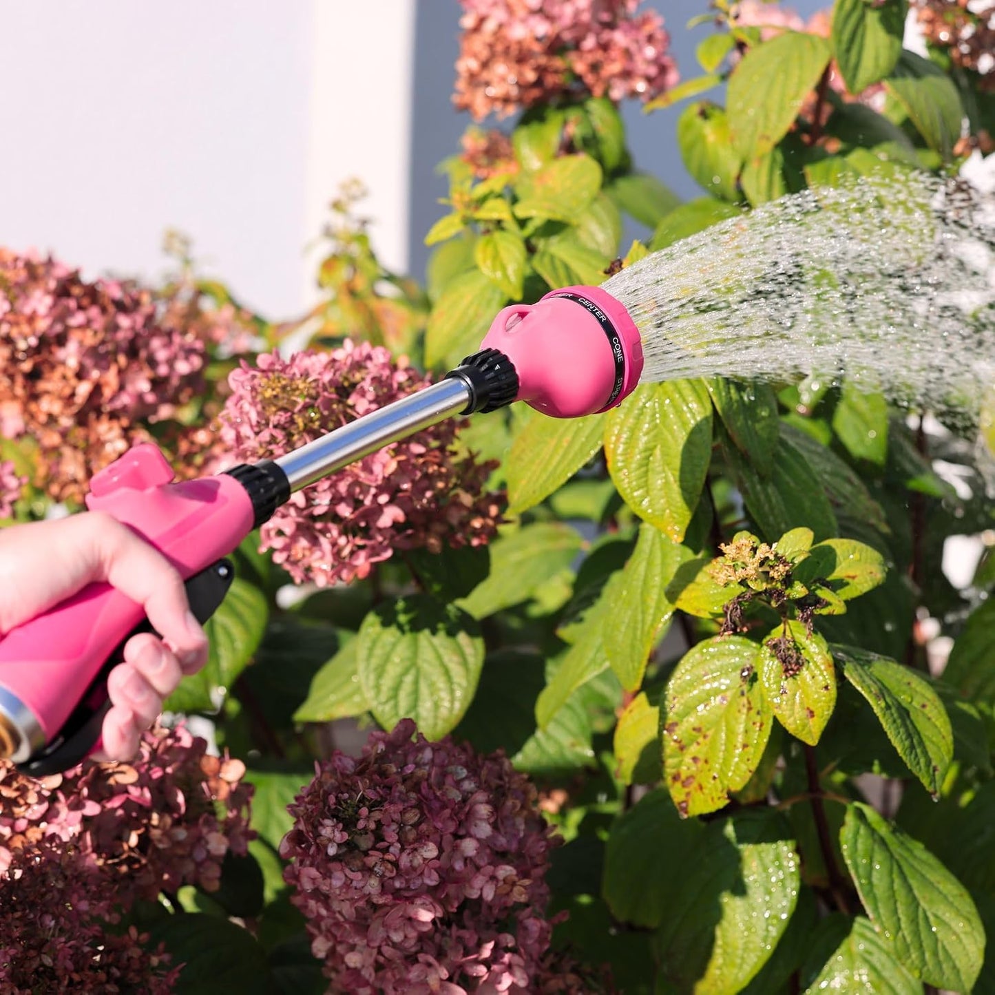 65103-AMZ 8-Pattern 15" Watering Wand and QuickConnect Product Adapter Amazon Bundle, Raspberry Red