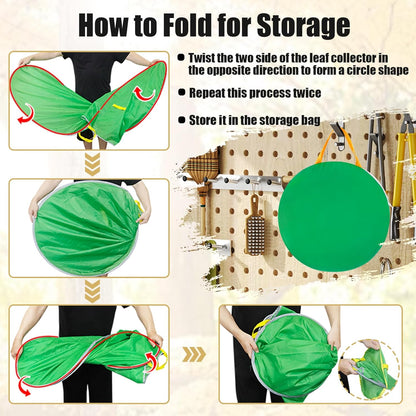 Leaf Collector, Portable Pop Up Leaf Bags, Foldable Leaf Pick Up Tools