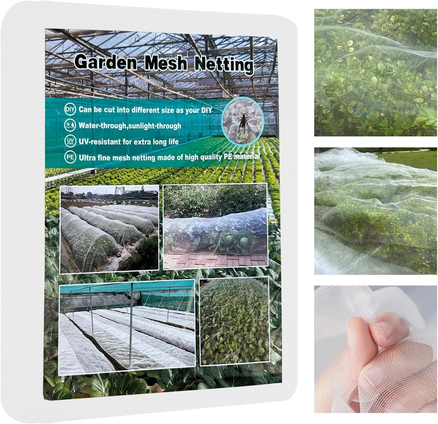 10ft x 35ft Garden Netting, Plant Mesh Netting, Garden Plant Row Cover, Greenhouse Screen Protection, Garden Net for Vegetables, Fruits, Flowers