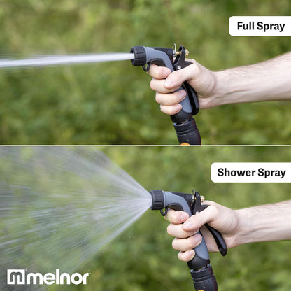 65144AMZ Hot Water Hose Nozzle with Adjustable Spray Pattern, Metal Core, Insulated Grip, 160°F Rated, High Pressure Spray, Quick Connect Bundle, Black, Gray