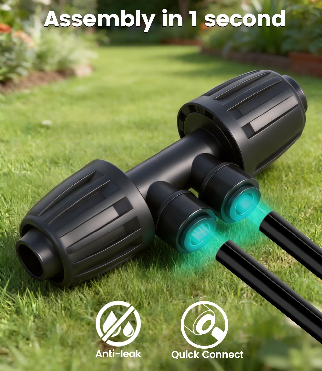 250FT Drip Irrigation Tubing Kit with 1/2 Irrigation tubing, 1/4 inch Dripline, and Irrigation Parts for Garden, Raised Beds, and Greenhouse Watering