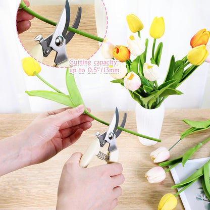 8 Pcs Garden Shears Pruning Scissors Clippers Sharp Hand Pruners for Gardening Tools Cutting Flowers Trimming Plants Bonsai Fruits Picking, 4 Bypass Blade and 4 Straight Blade