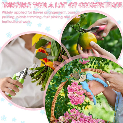 8 Pcs Garden Shears Pruning Scissors Clippers Sharp Hand Pruners for Gardening Tools Cutting Flowers Trimming Plants Bonsai Fruits Picking, 4 Bypass Blade and 4 Straight Blade