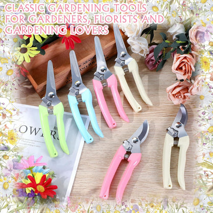8 Pcs Garden Shears Pruning Scissors Clippers Sharp Hand Pruners for Gardening Tools Cutting Flowers Trimming Plants Bonsai Fruits Picking, 4 Bypass Blade and 4 Straight Blade