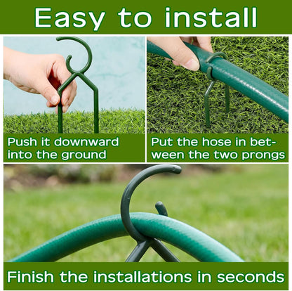 20 Pcs 3/4 Inches Garden Hose Guide Stakes Holder Garden Hose Green Holder Spike for Outside Yard Lawn Flower Beds Irrigation Sprinkler Protect Plant