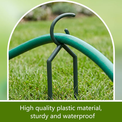 20 Pcs 3/4 Inches Garden Hose Guide Stakes Holder Garden Hose Green Holder Spike for Outside Yard Lawn Flower Beds Irrigation Sprinkler Protect Plant
