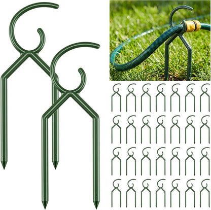 20 Pcs 3/4 Inches Garden Hose Guide Stakes Holder Garden Hose Green Holder Spike for Outside Yard Lawn Flower Beds Irrigation Sprinkler Protect Plant