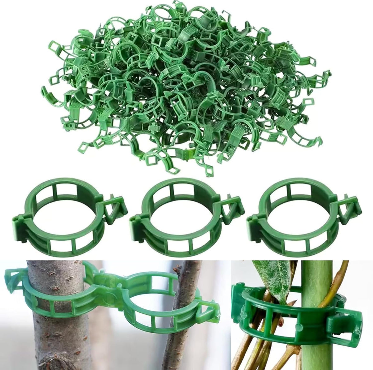 50 Pcs Heavy-Duty Plant Support Clips – Durable Plastic Trellis Clips for Tomatoes, Grapes, Vegetables, and Climbing Plants – Garden Vine Clips for Upright Growth and Healthier Plants (White)