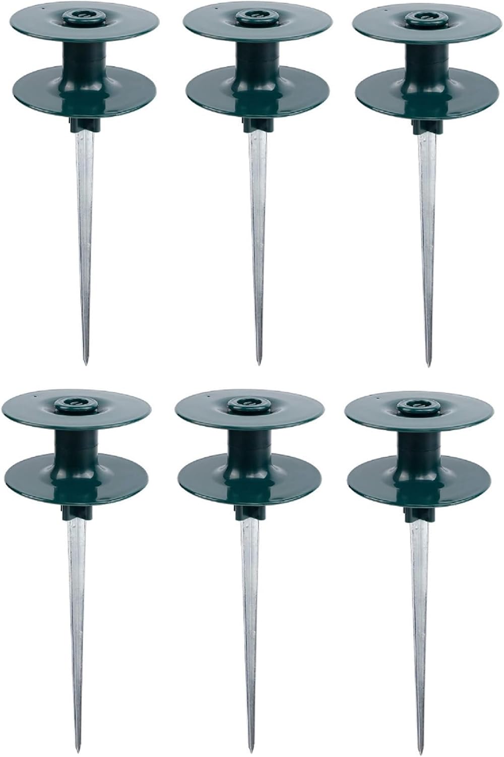 6 Pcs Metal Garden Hose Guide Spike Hose Guides for Garden Hose Guard Green