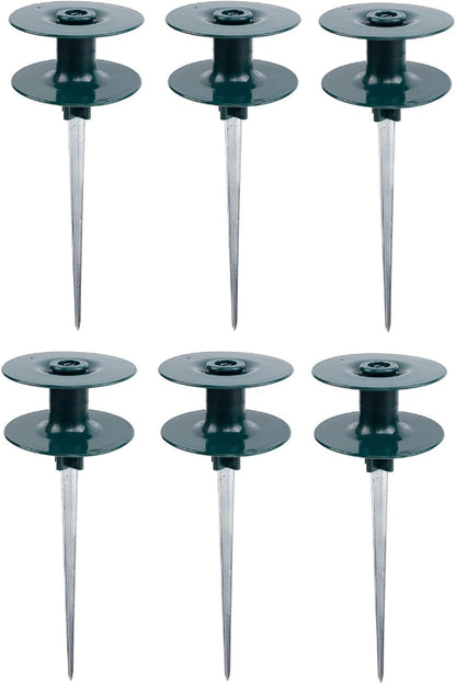 6 Pcs Metal Garden Hose Guide Spike Hose Guides for Garden Hose Guard Green