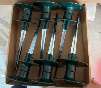 6 Pcs Metal Garden Hose Guide Spike Hose Guides for Garden Hose Guard Green