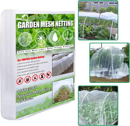 Garden Netting, Ultra Fine Mesh, 8x24 FT, White, 3 Pack