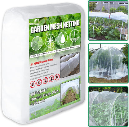 Garden Netting, Ultra Fine Mesh, 8x24 FT, White, 3 Pack