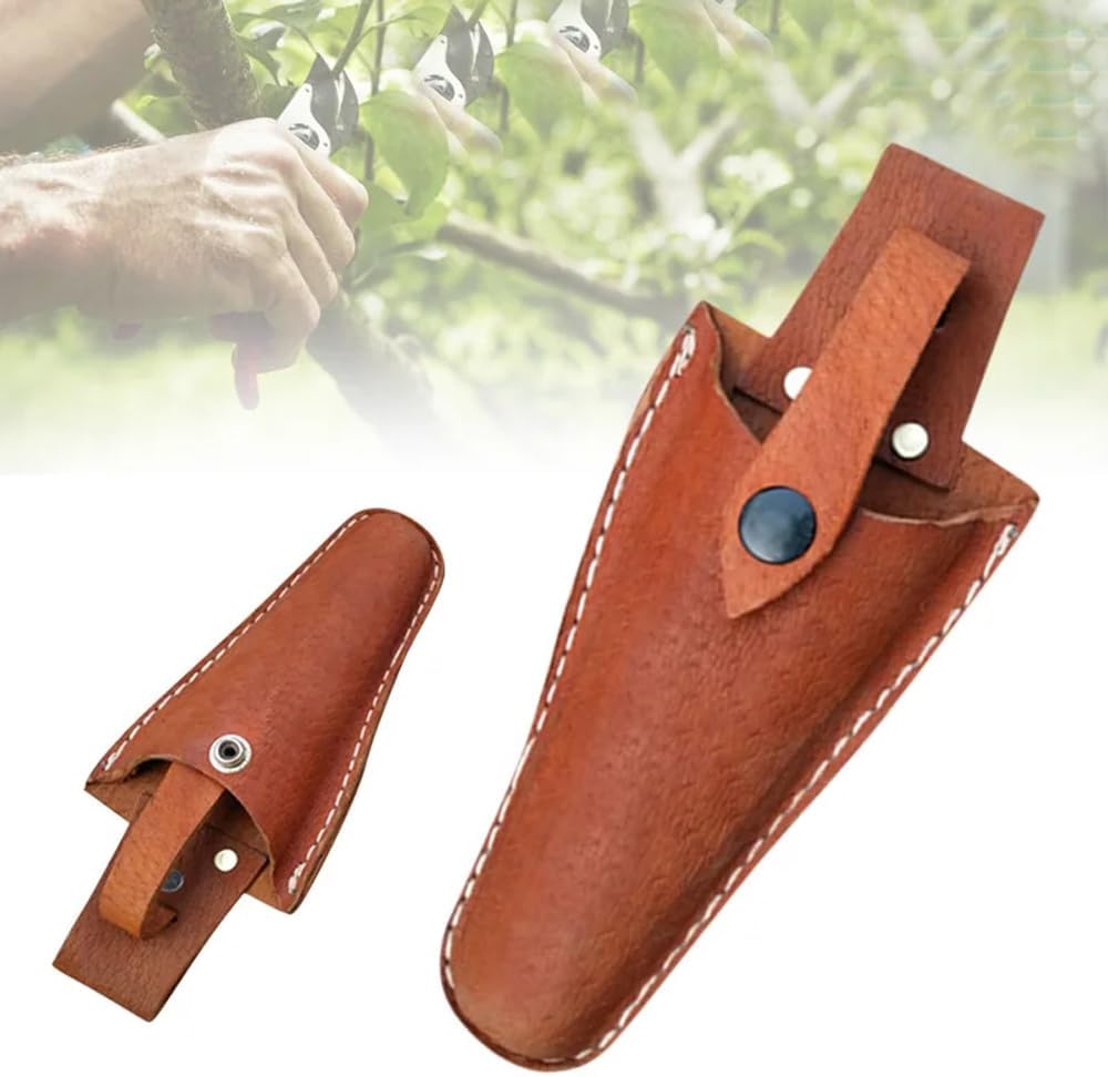 Pruning Scissors Holster Belt Pouch Genuine Leather Duty Gardening Scissors Holster Belt Clips Holder Case for Pruning Snips Garden Scissor Bypass Hand Pruner Gardening Shears Clippers Pliers