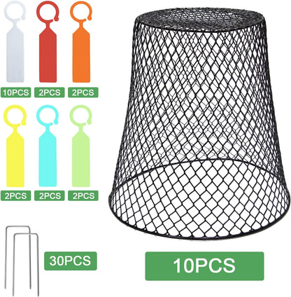10 Pcs 9.13"×9.13" Chicken Wire Cloche Plant Covers Garden Netting Metal Heavy Duty Plant Protectors from Animals for Keeping Bunnies Chicken Squirrels Birds Other Out