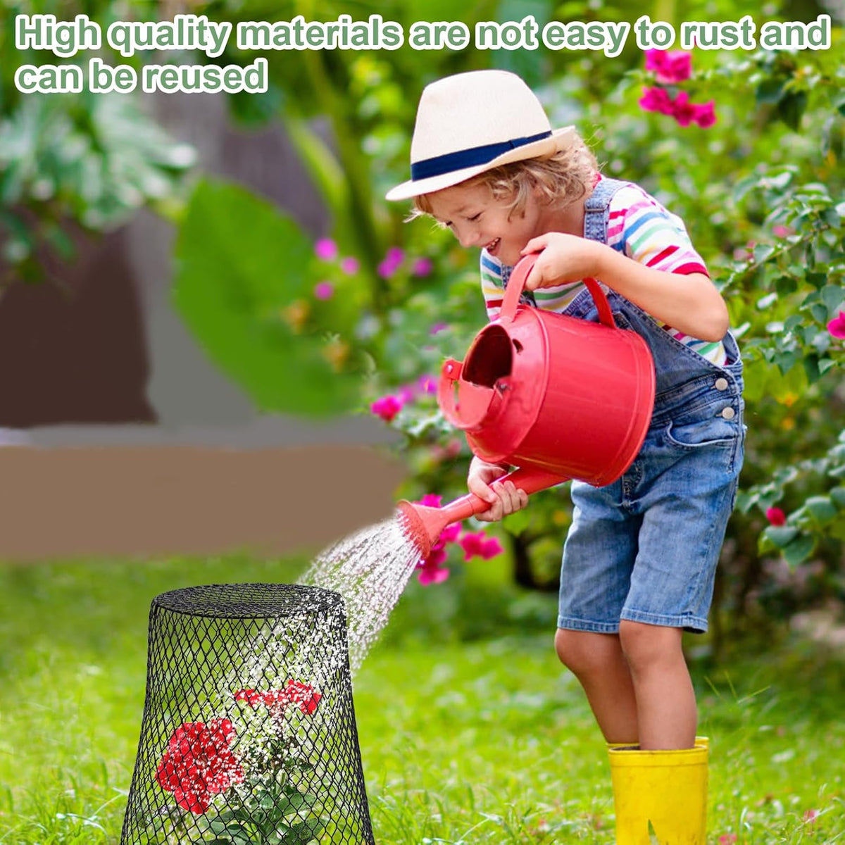 10 Pcs 9.13"×9.13" Chicken Wire Cloche Plant Covers Garden Netting Metal Heavy Duty Plant Protectors from Animals for Keeping Bunnies Chicken Squirrels Birds Other Out