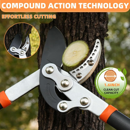 3-Piece Loppers Hedge Shears Pruners Heavy Duty Combo Clippers