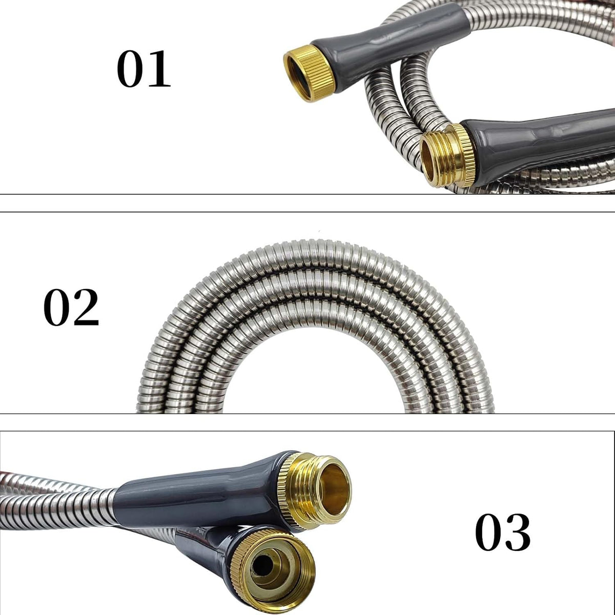 5ft Stainless Steel Garden Hose, 304 Leader Hose Extension