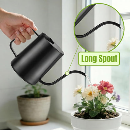 Watering Can Indoor Plants, 34oz Stainless Steel Long Spout, Black