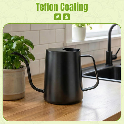 Watering Can Indoor Plants, 34oz Stainless Steel Long Spout, Black