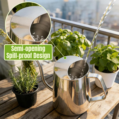 Watering Can Indoor Plants, 34oz Stainless Steel Long Spout, Black