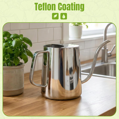 Watering Can Indoor Plants, 34oz Stainless Steel Long Spout, Black