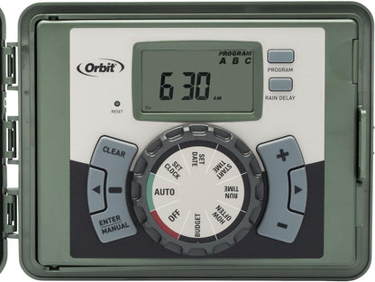 4-Station Outdoor Swing Panel Sprinkler System Timer - for Residential Lawn Watering - Multi-Station Irrigation Controller - Custom Watering Intervals - Indoor/Outdoor Installation - 57894