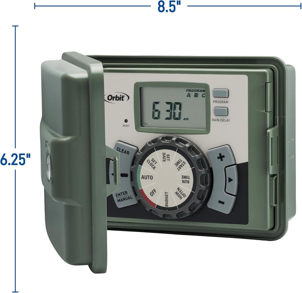 4-Station Outdoor Swing Panel Sprinkler System Timer - for Residential Lawn Watering - Multi-Station Irrigation Controller - Custom Watering Intervals - Indoor/Outdoor Installation - 57894
