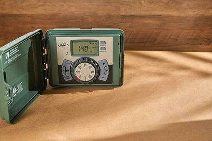 4-Station Outdoor Swing Panel Sprinkler System Timer - for Residential Lawn Watering - Multi-Station Irrigation Controller - Custom Watering Intervals - Indoor/Outdoor Installation - 57894