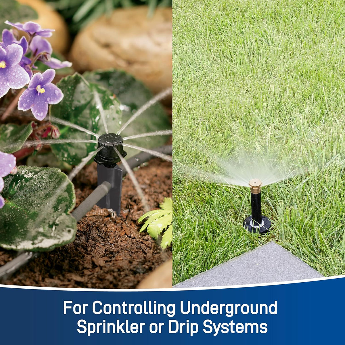 4-Station Outdoor Swing Panel Sprinkler System Timer - for Residential Lawn Watering - Multi-Station Irrigation Controller - Custom Watering Intervals - Indoor/Outdoor Installation - 57894